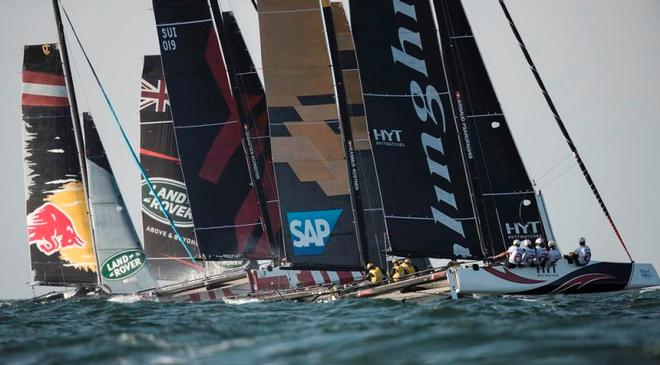 Two of the eight Acts have been completed in Extreme Sailing Series Muscat, Oman, and Qingdao, China. © Lloyd Images http://lloydimagesgallery.photoshelter.com/